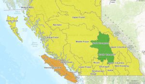 BC drought map, May 2016