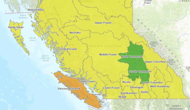 Very dry drought rating for Vancouver Island; reservoir cushions ...